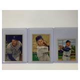 689.  Lot of (3) Early 1950's Bowman Baseball Card