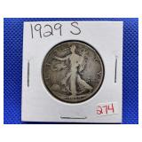 1929-S WALKING LIBERTY HALF DOLLAR