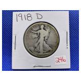 1918-D WALKING LIBERTY HALF DOLLAR