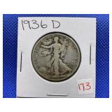 1936-D WALKING LIBERTY HALF DOLLAR