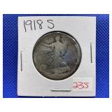 1918-S WALKING LIBERTY HALF DOLLAR