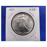 1986 AMERICAN SILVER EAGLE FIRST DATE *KEY*