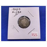 1905O BARBER DIME MICRO O
