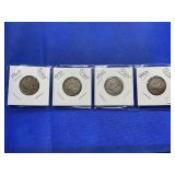 LOT OF 4 SILVER CANADIAN QUARTERS 1940, 1950, 1952