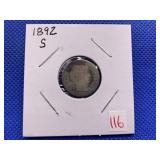 1892S BARBER DIME