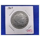 1907 BARBER HALF DOLLAR