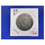 1913S BARBER HALF DOLLAR
