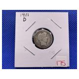 1911D BARBER DIME