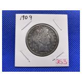 1909 BARBER HALF DOLLAR