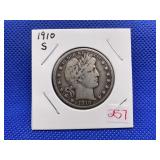 1910S BARBER HALF DOLLAR