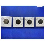 LOT OF 4 SILVER CANADIAN QUARTERS 1950, 1956, 1967
