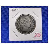 1901 BARBER HALF DOLLAR