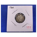1900 BARBER DIME