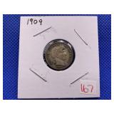 1909 BARBER DIME