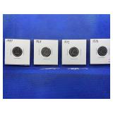 LOT OF 4 CANADIAN DIMES 1969, 1972, 1973 & 1987