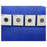 LOT OF 4 CANADIAN SILVER DIMES 1950, 1964, 1965 &