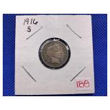 1916S BARBER DIME