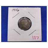 1916 BARBER DIME