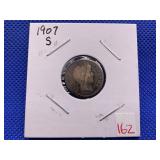 1907S BARBER DIME