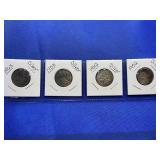 LOT OF 4 SILVER CANADIAN QUARTERS 1952, 1953, 1962