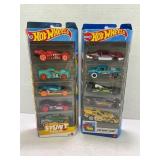 2 packs OF 5 HOT WHEELS CARS IN FACTORY SEALED