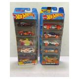 2 packs of 5 HOT WHEELS CARS IN FACTORY SEALED