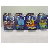 LOT OF 4 HOT WHEELS CARS IN PROTECTIVE CASES IN