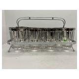 SET OF 8 VINTAGE GLASS DECORATIVE TUMBLERS WITH