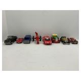 Lot of 8 assorted cars & tractors - 1 Transformer