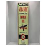 Atlantic motor oil aviation embossed metal sign