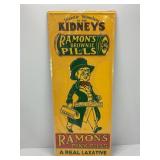 Ramon's Laxatives 23 1/2' x 9 1/2' metal embossed