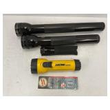 LOT OF 4 FLASHLIGHTS - 3 MAG LIGHTS, RAYOVAC