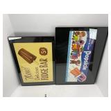Fudge Bar framed Ad & Popsicle framed litho -