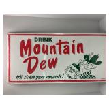 Mountain Dew heavy embossed metal sign - 14 1/2' x
