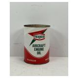 Texaco aircraft engine oil 1 QT. cardboard oil can