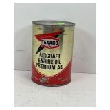 Texaco aircraft engine oil premium AD metal 1 QT.