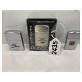 Lot of 3 Pepsi lighters -Ronson is new in original