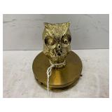 VINTAGE BRASS OWL MAGNIFYING GLASS - 3 1/4' TALL