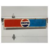 Pepsi Cooler Sign - metal cooler sign with top and