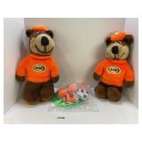 A & W Root Beer Stuffed Bears, frisbee & balls -