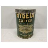 1923 Hygeia Coffee Tin - early Hygeia Coffee tin