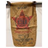 Burlap feed sacks - U.M.C. Wheat burlap, Red Wing