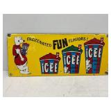 Icee porcelain advertising sign - 12' x 5'
