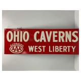 Ohio Caverns AAA embossed metal advertising Sign -
