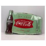 Coca-Cola metal embossed thermometer advertising