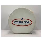 Delta Air Lines 1970's white vinyl carry on bag -