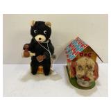 Vintage Japan wind up toys - vintage wind up dog