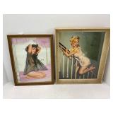 1956 Gil Elvgren framed Pin Up girl Art - 13' x