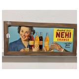 Nehi Advertising Sign Cardboard Framed 31' x 14'
