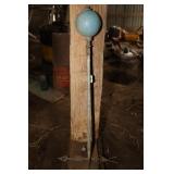 PRIMITIVE LIGHTNING ROD WITH BLUE GLASS BALLS